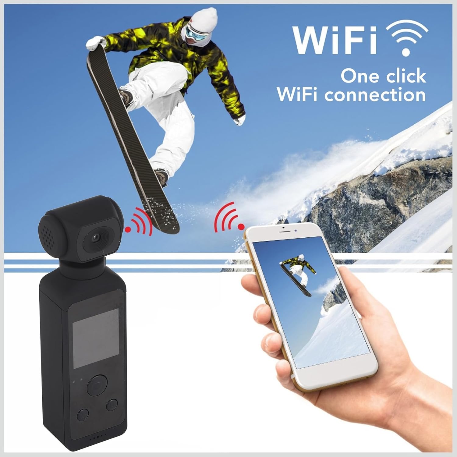 4k Action Camera, 1.3in HD Screen WiFi Vlogging Camera with 4K/30FPS Video, Anti Shaking, 270° Rotating Lens & Mic, Waterproof Outdoor Digital Camera, Body Camera for Photography