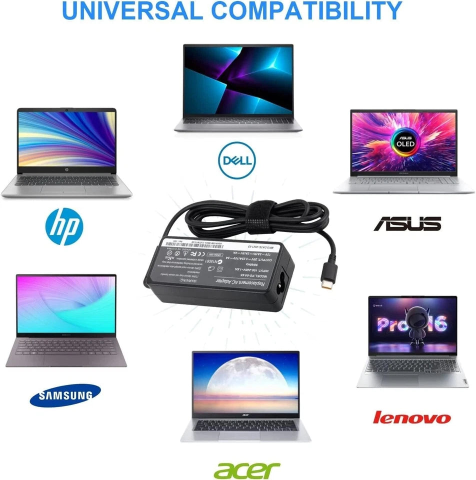 90w 65W 45W USB-C Laptop Charger for Thinkpad /Yoga/Chromebook Charger,for IdeaPad Macbook, Hp