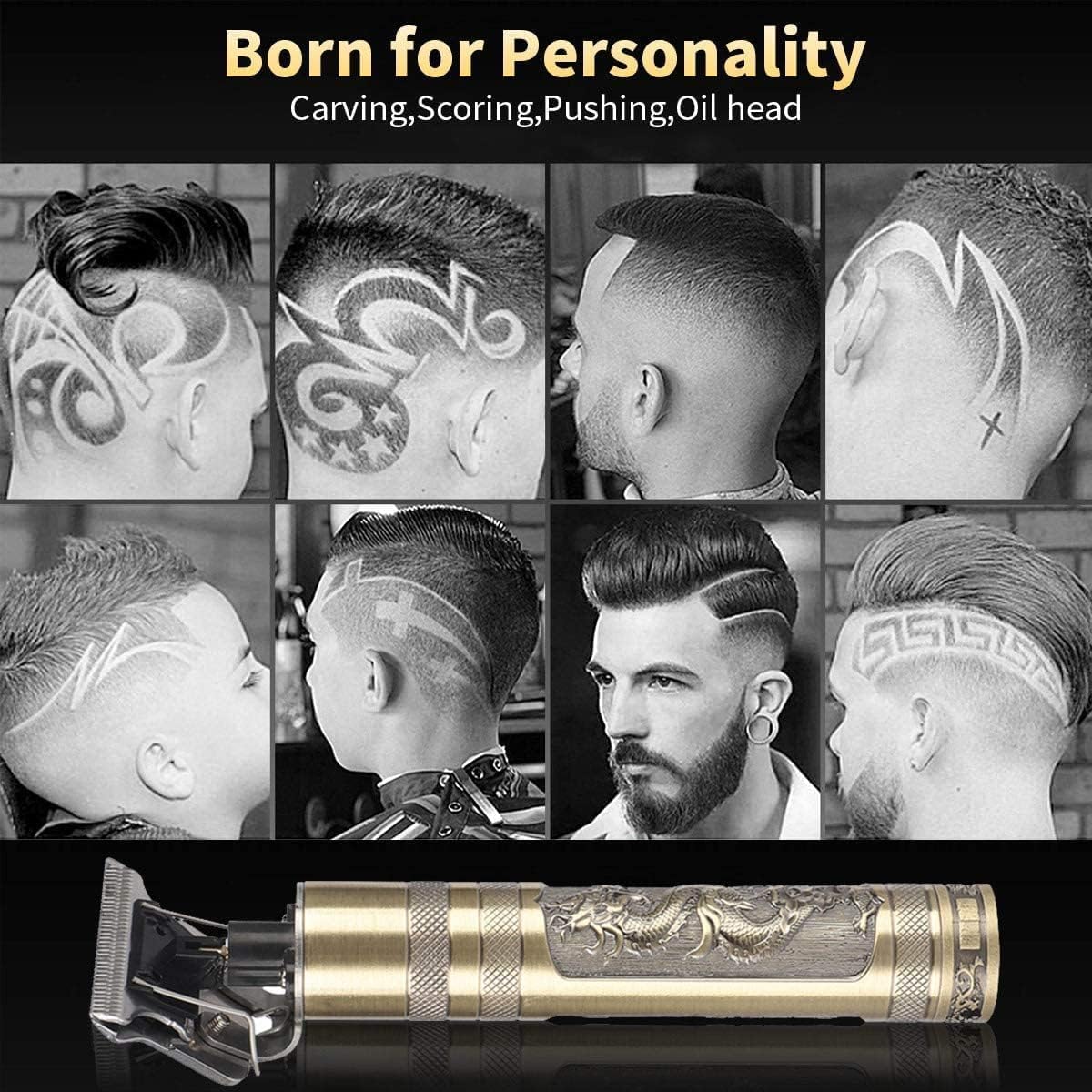 Pbuddy Multifunctional Clippers Shaving and Barber Professional Barber Manganese Steel Blade Push Shear Barber Small Steel Gun (Copper 1)