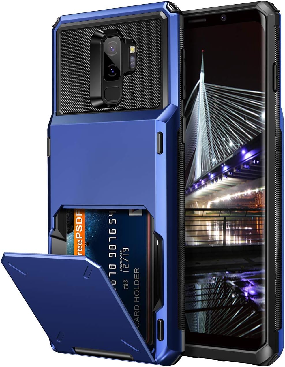Wallet Case for Samsung Galaxy S9 Plus – 4 Card Slot Holder, Rugged Dual Layer Protective Cover