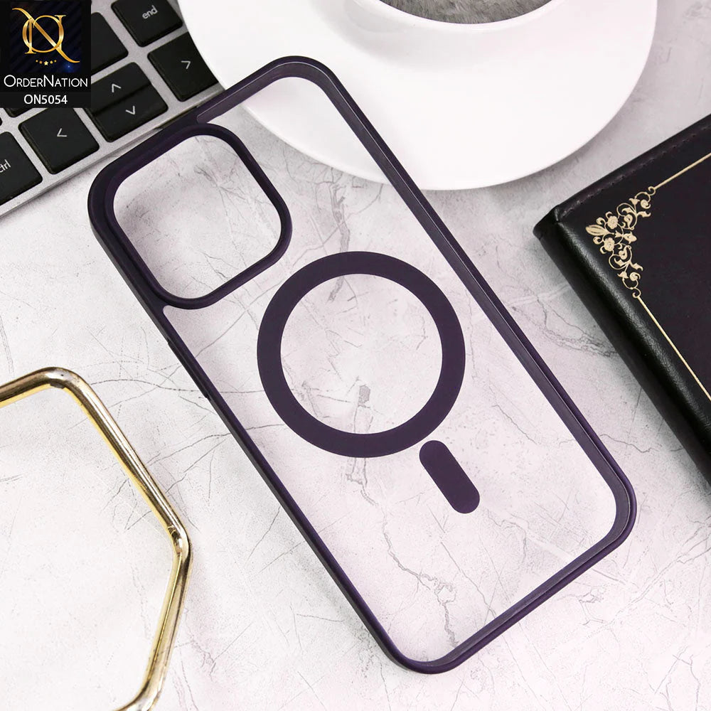 iPhone 15 - New Clear Transparent Back Magnetic Magsafe with Soft Borders Case