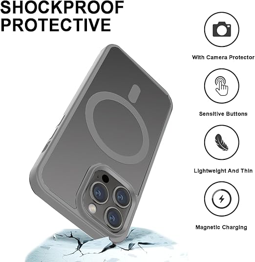 iPhone 15 Case with Camera Protective Film – Shockproof, Translucent & Anti-Slip Design