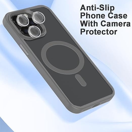 iPhone 15 Case with Camera Protective Film – Shockproof, Translucent & Anti-Slip Design