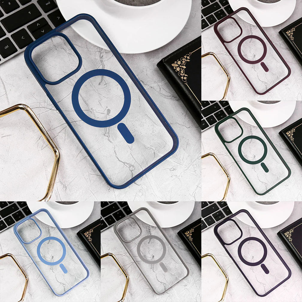 iPhone 15 - New Clear Transparent Back Magnetic Magsafe with Soft Borders Case