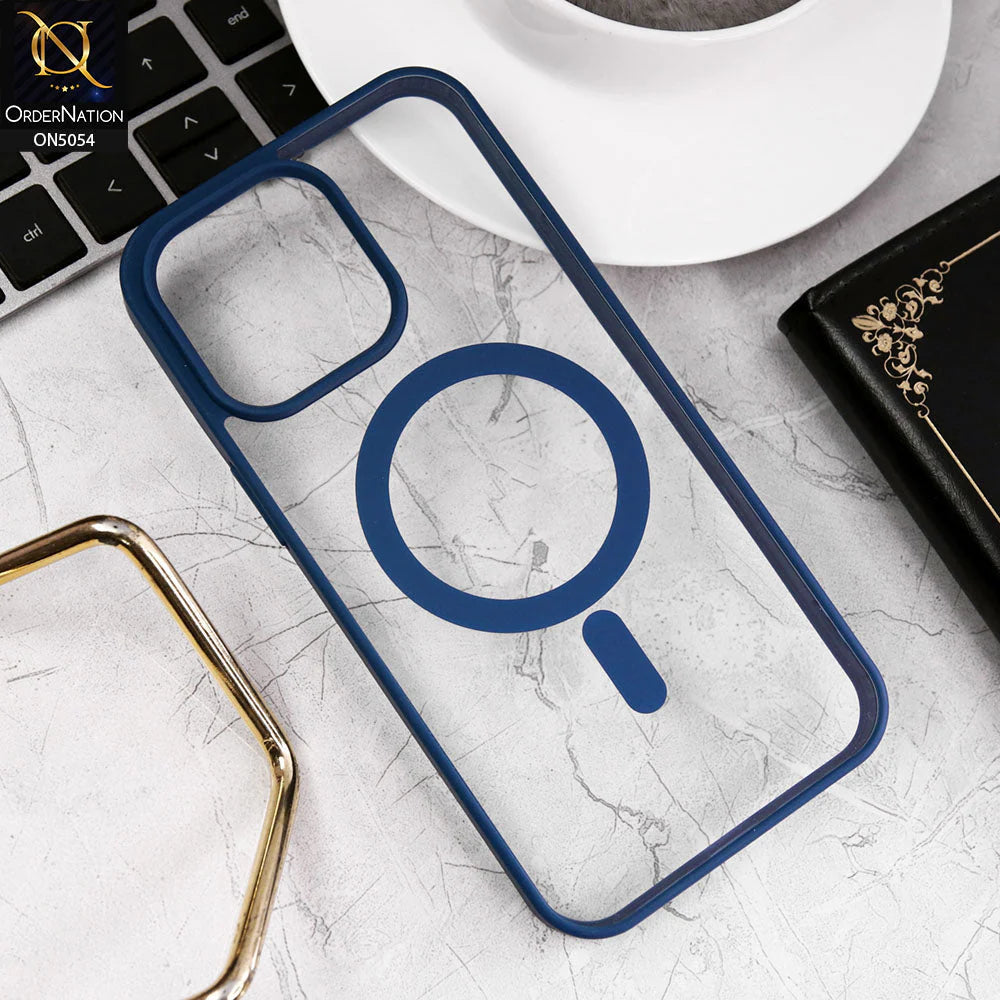 iPhone 15 - New Clear Transparent Back Magnetic Magsafe with Soft Borders Case