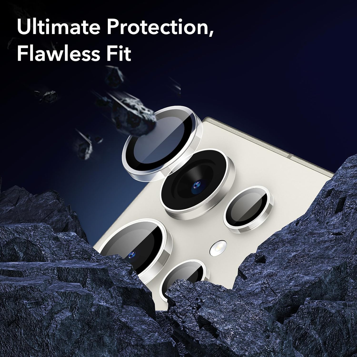 Samsung Galaxy S24 Camera Lens Protector – Individual Ultra-Thin Tempered Glass with Aluminum Edging, Case-Friendly (1 Set, Clear)