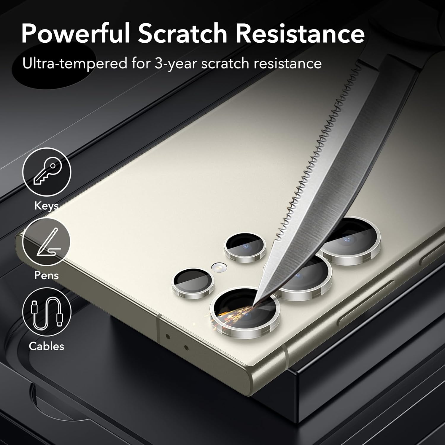 Samsung Galaxy S24 Camera Lens Protector – Individual Ultra-Thin Tempered Glass with Aluminum Edging, Case-Friendly (1 Set, Clear)