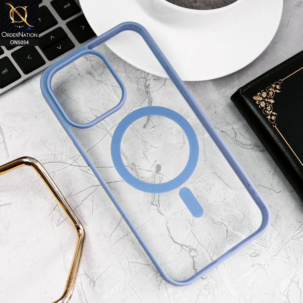 iPhone 15 Plus - New Clear Transparent Back Magnetic Magsafe with Soft Borders Case