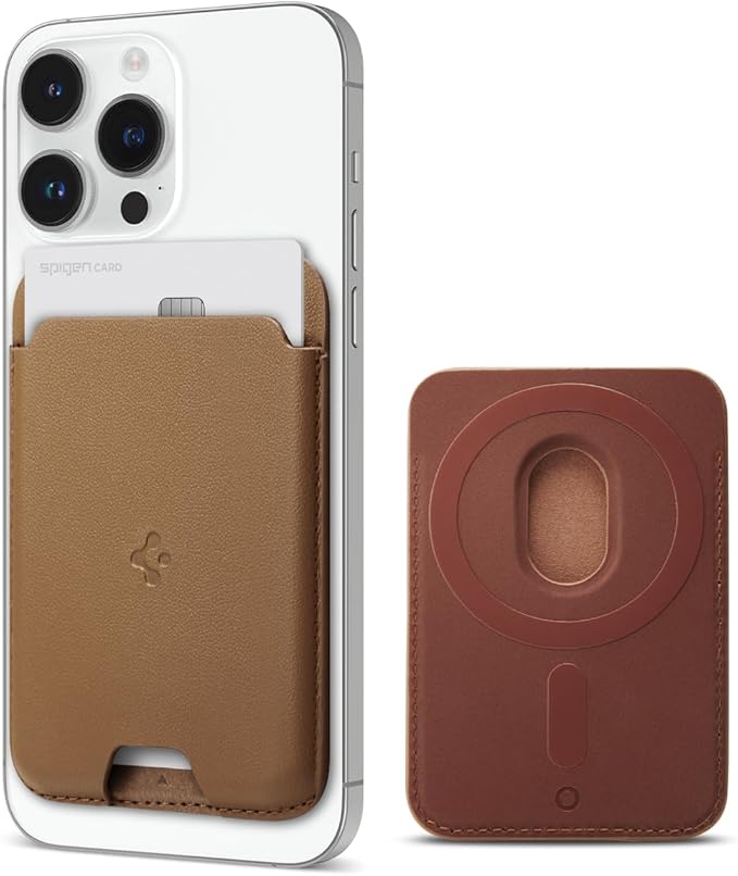 SPIGEN Valentinus (MagFit) Magnetic Wallet Card Holder 2-Cards Designed for MagSafe Compatible with iPhone MagSafe Series