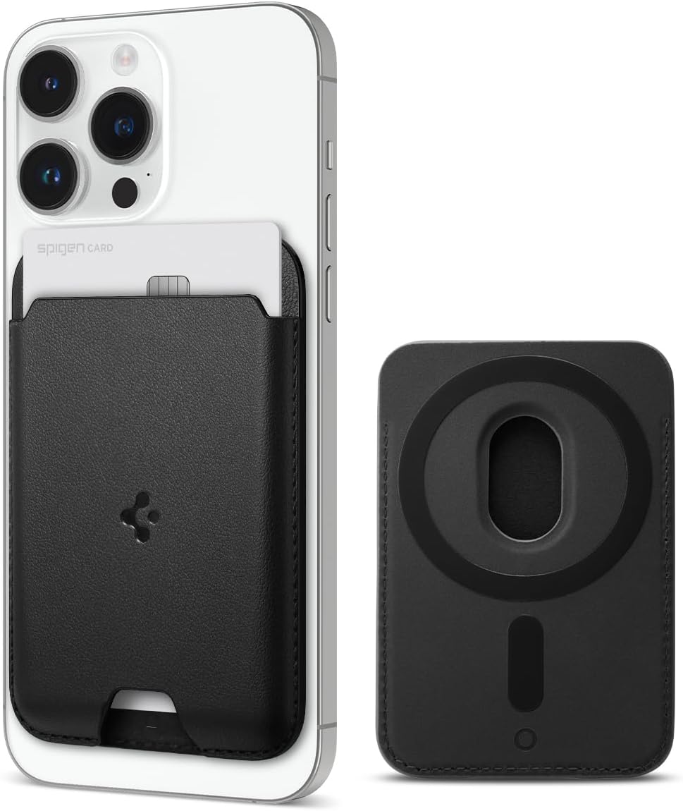 SPIGEN Valentinus (MagFit) Magnetic Wallet Card Holder 2-Cards Designed for MagSafe Compatible with iPhone MagSafe Series