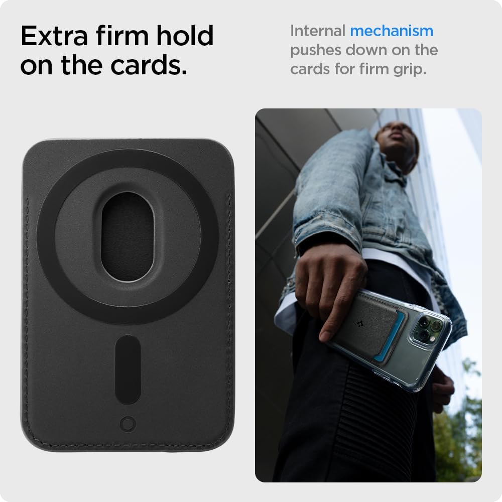 SPIGEN Valentinus (MagFit) Magnetic Wallet Card Holder 2-Cards Designed for MagSafe Compatible with iPhone MagSafe Series