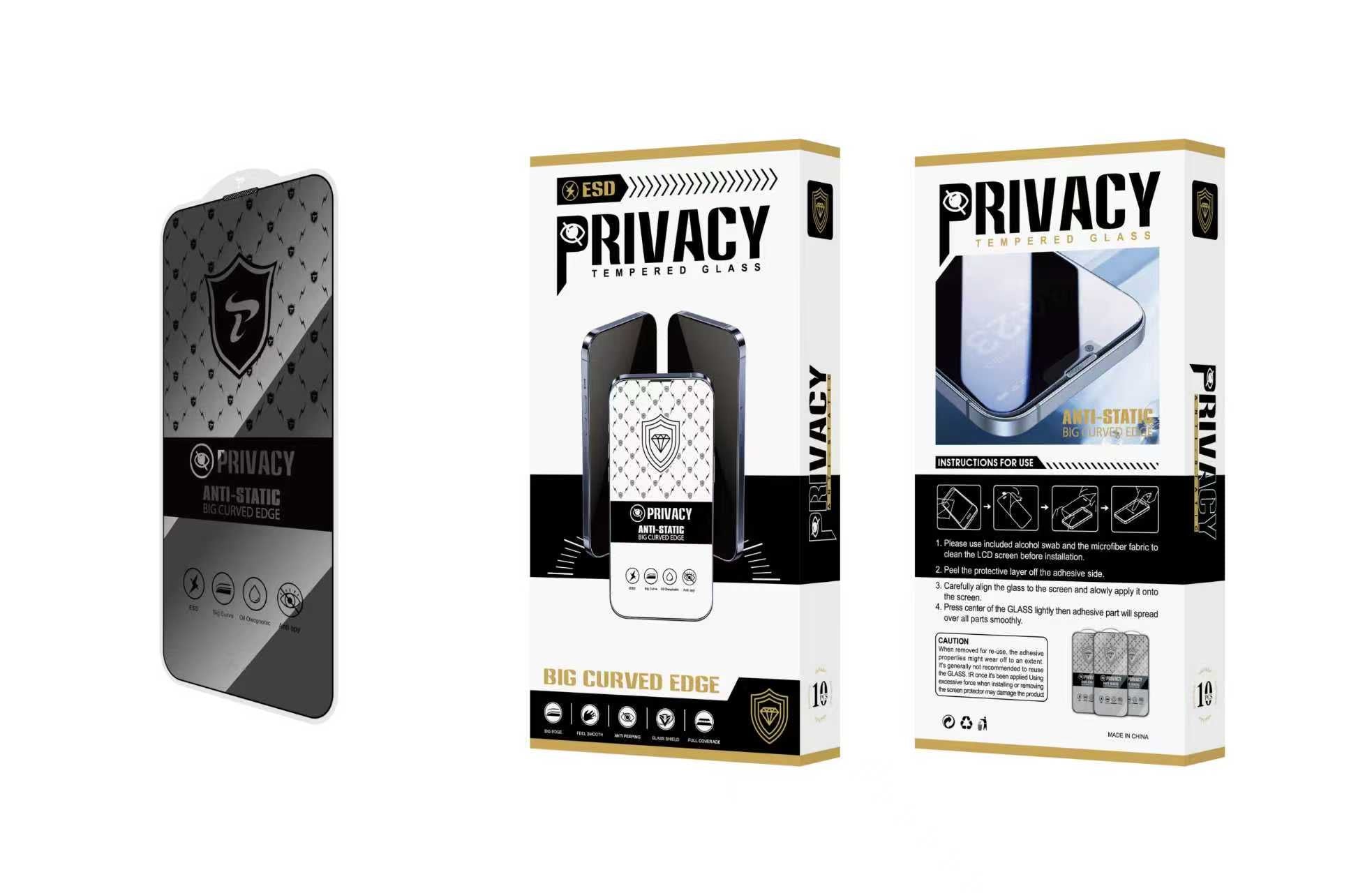 Apple iPhone 16 Privacy Screen Protector – Edge-to-Edge Glass with Ear Speaker Mesh