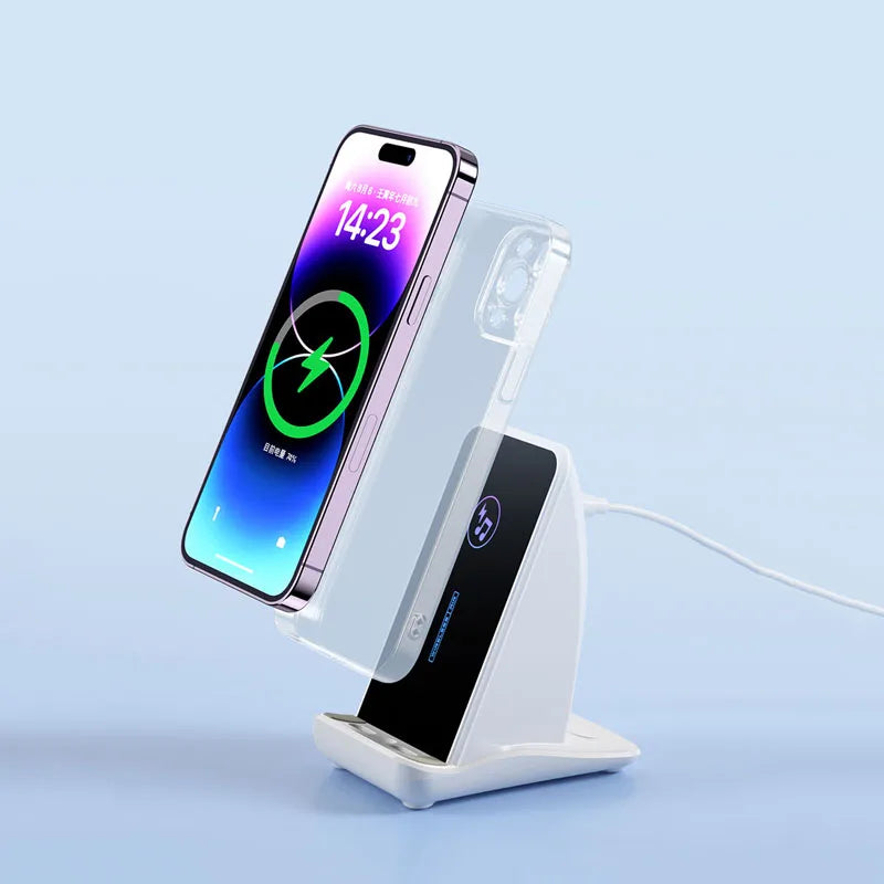 3 in 1 Wireless Charger Magnetic Foldable Charging Wireless Charger Led Lamp Wireless Charger Clock