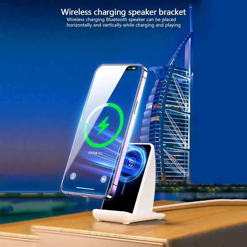 3 in 1 Wireless Charger Magnetic Foldable Charging Wireless Charger Led Lamp Wireless Charger Clock