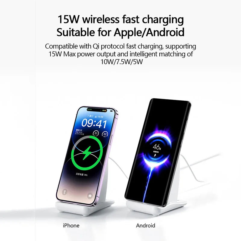 3 in 1 Wireless Charger Magnetic Foldable Charging Wireless Charger Led Lamp Wireless Charger Clock