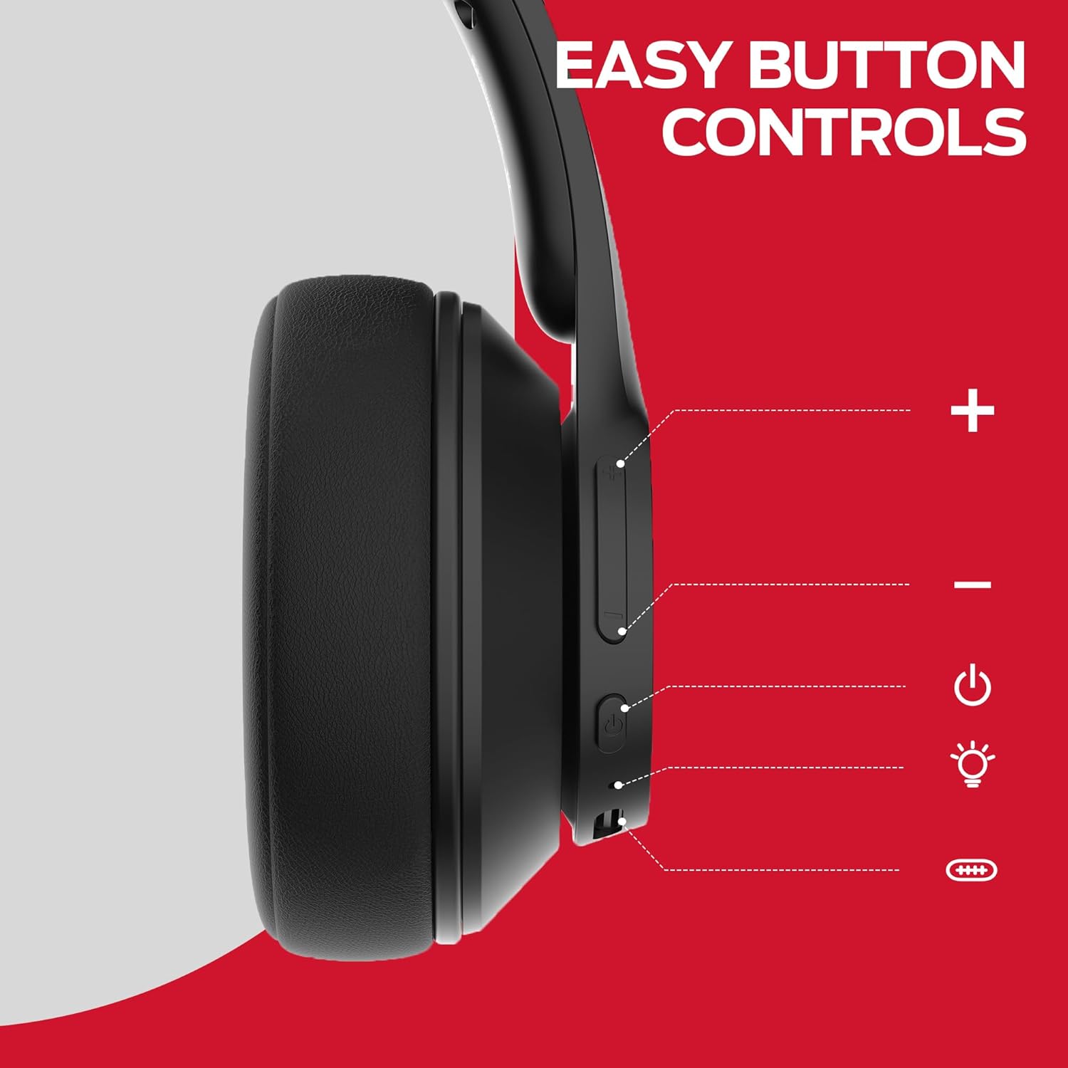 Monster Mission 100 Bluetooth Headphones, On Ear Headphones with Immersive Bass, Crystal Clear Call, 40H Playtime, Bluetooth 5.4, Comfortable Fit Wireless Headset for Travel Work (Black)