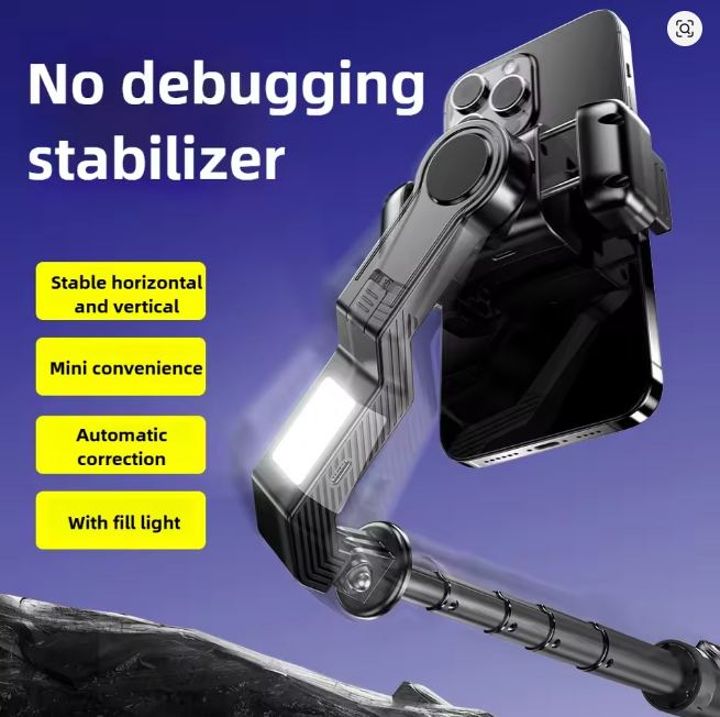 Q31 Single-axis Stabilizing Gimbal Selfie Stick Tripod, Smart Stable Mobile Phone Holder with Smartphone Fill Light