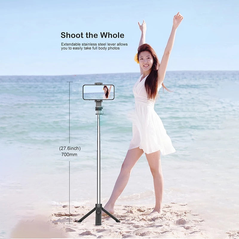 Stainless Steel Selfie Stick Tripod Bluetooth Mini Size