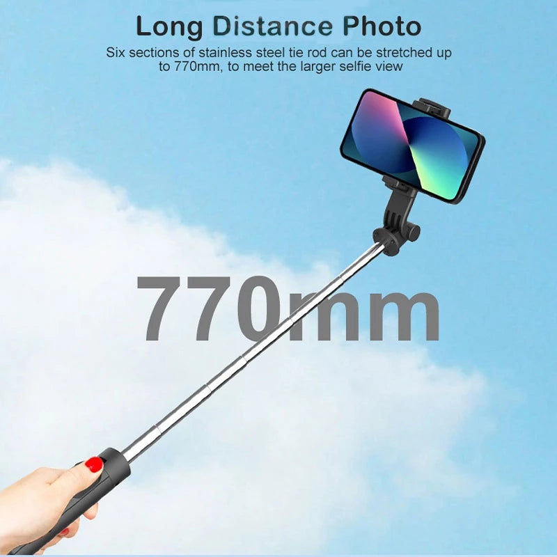 Stainless Steel Selfie Stick Tripod Bluetooth Mini Size