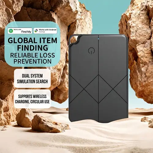 Ultra-Thin Card-Style Smart Anti-Lost Tracker – Wireless Charging | Dual-System Wallet Locator