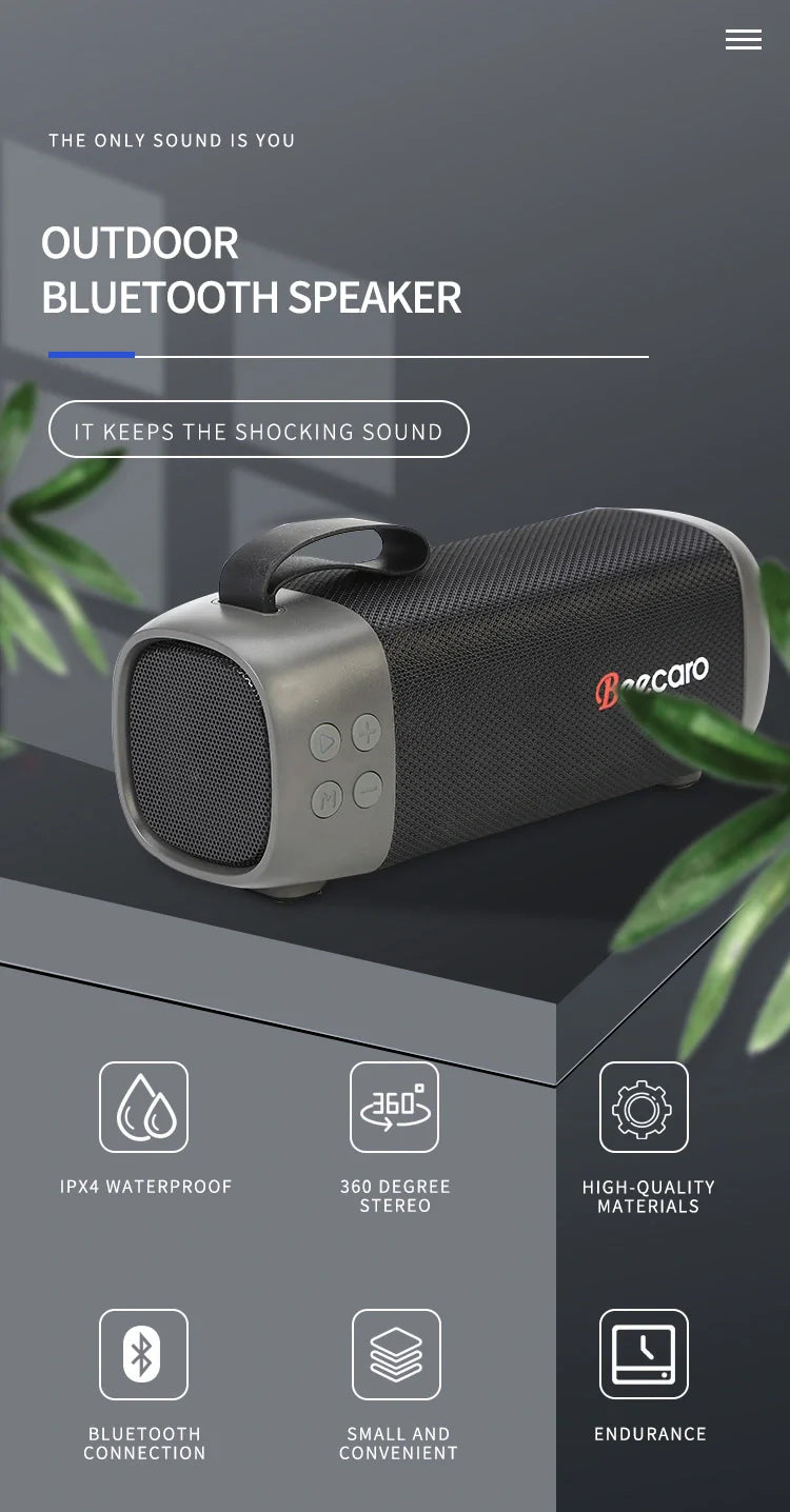 BEECARO GF401 Portable Outdoor Indoor Boombox Portable Smart Bluetooth Speaker With Bluetooth Wireless