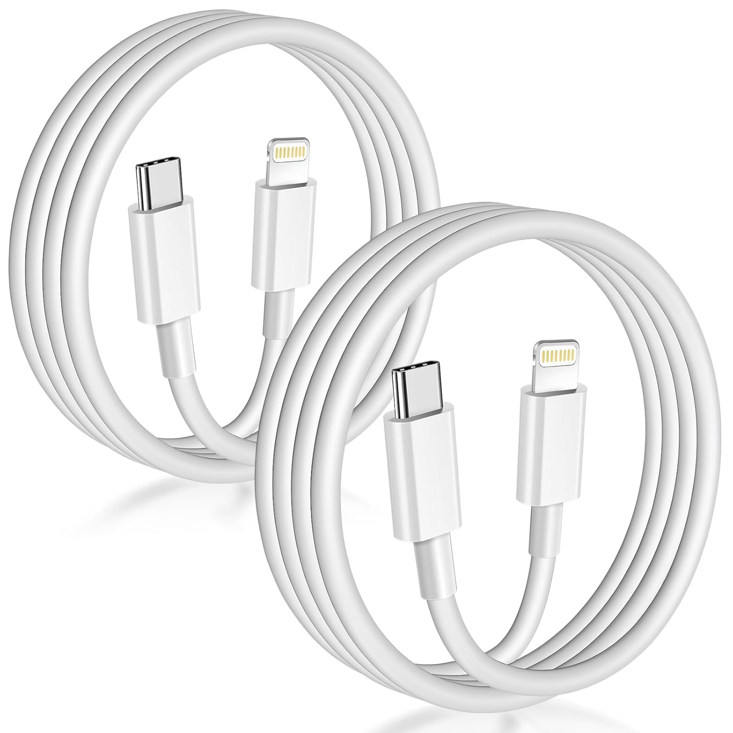 2M USB-C to Lightning Cable [Apple MFi Certified] – Fast Charging & Data Sync Cord for iPhone (White)