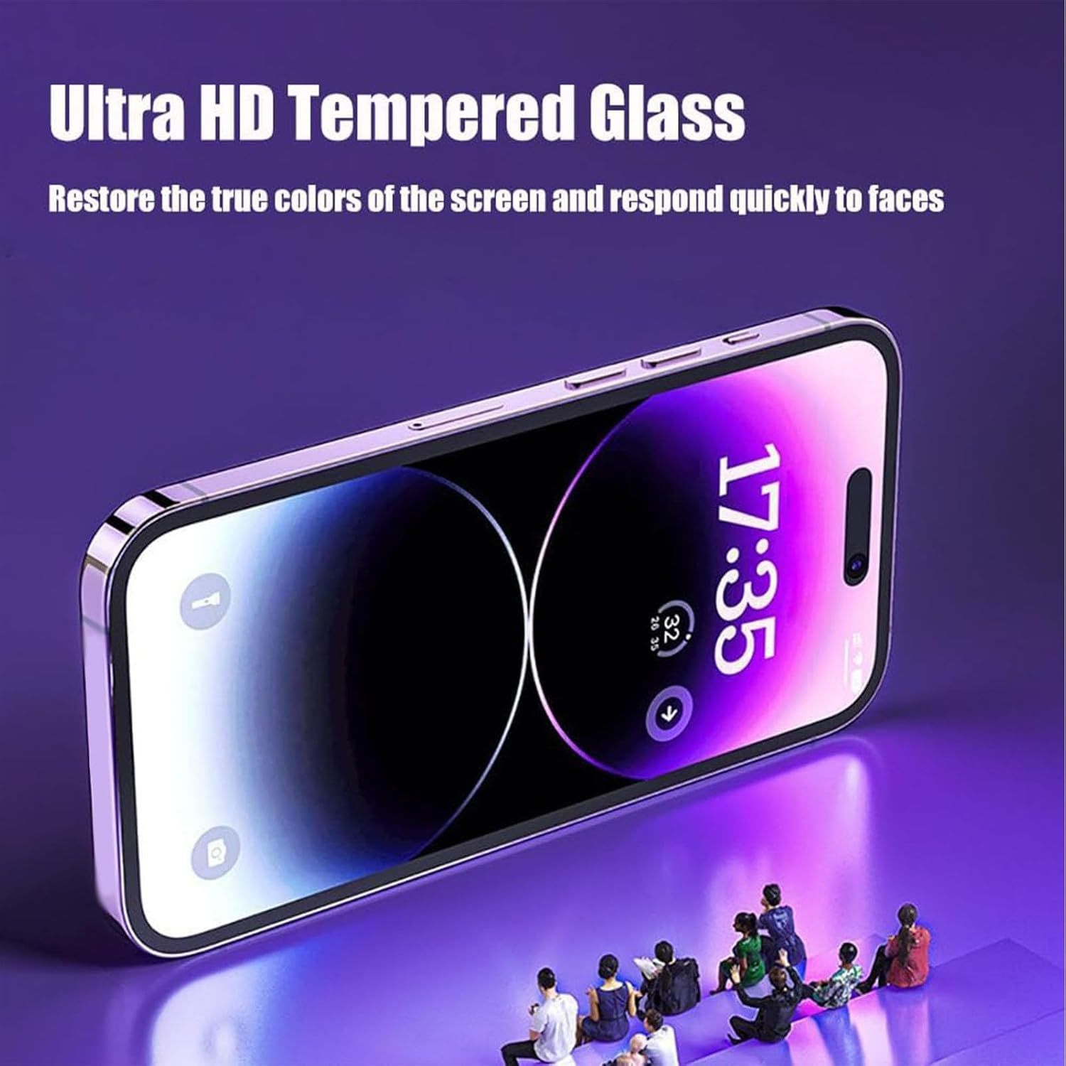 Tempered Glass Screen Protector with Easy Auto-Align Install Kit for iPhone 16 Pro