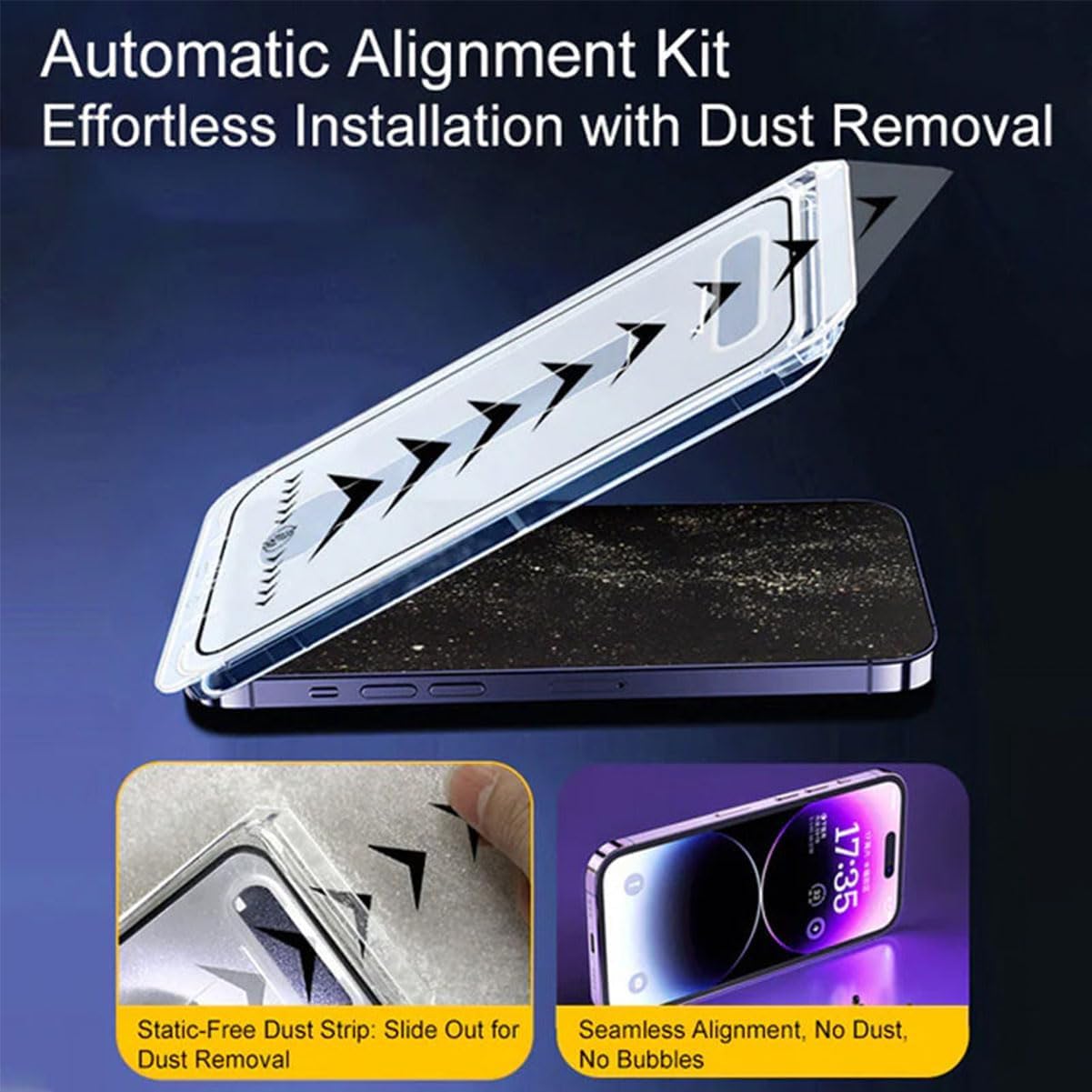 Tempered Glass Screen Protector with Easy Auto-Align Install Kit for iPhone 16 Pro