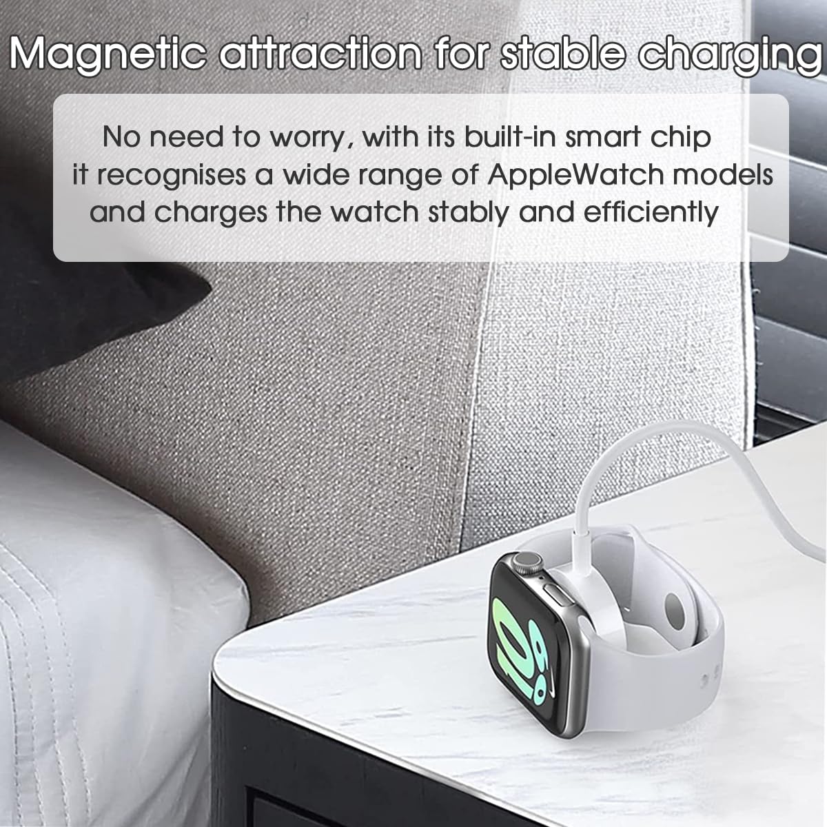 2-in-1 Magnetic Wireless Charger for Apple Watch & iPhone – Portable Fast Charging Cable (4FT/1.2M)