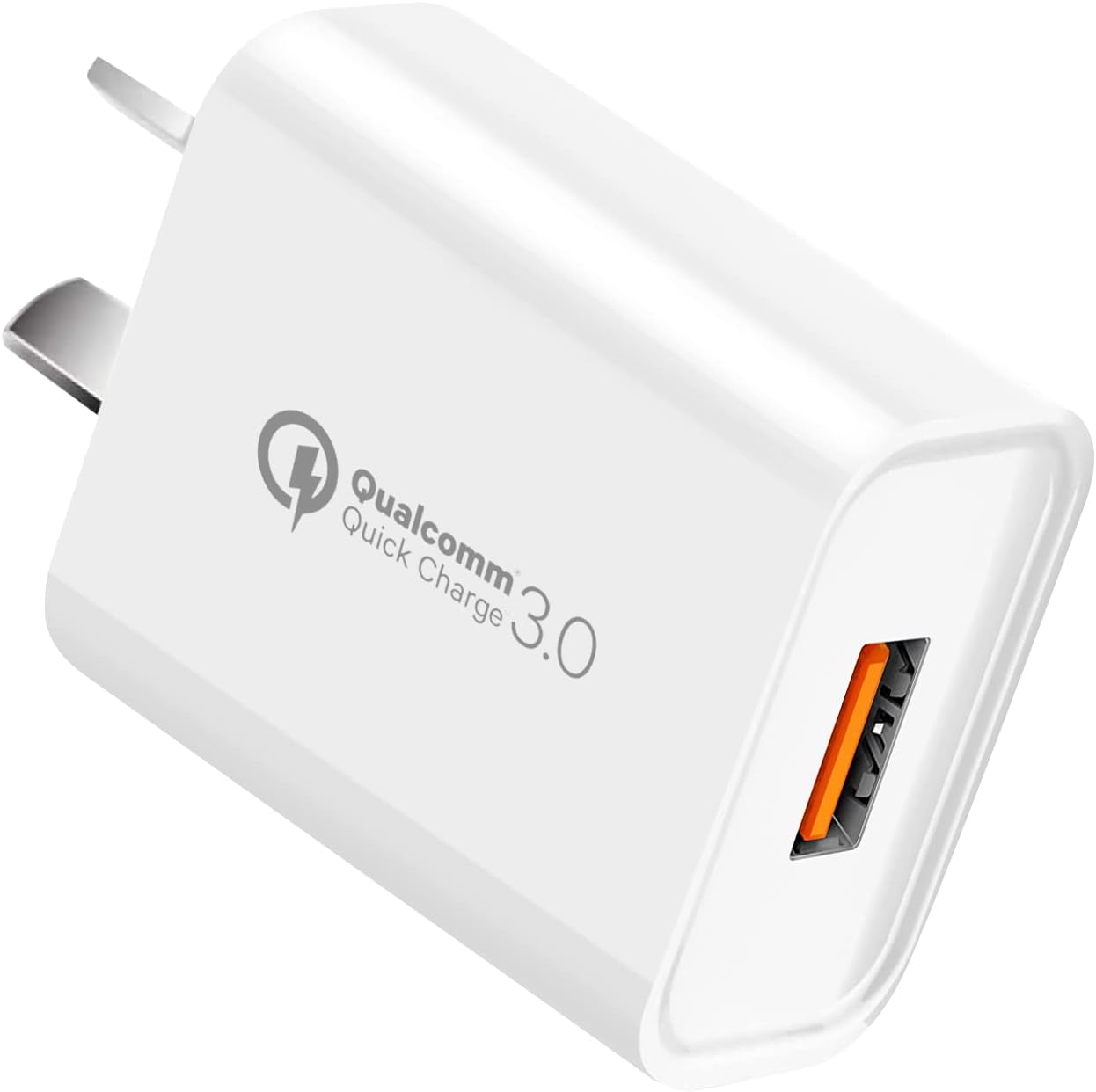 QUALCOMM 3.0 USB Charger, 18W Quick Fast USB Wall Charger AU Plug for Fast Charging Plugs Compatible Samsung Galaxy S20 S10 M31, iPhone, iPad (White)