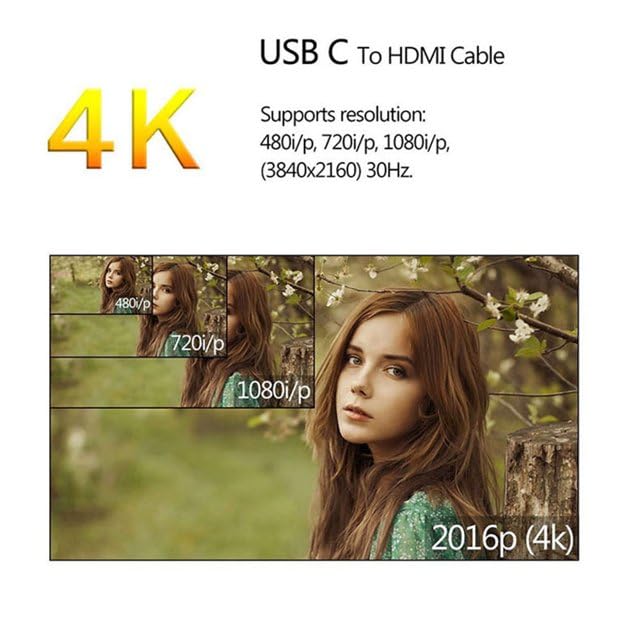 Pbuddy USB Type C to HDMI-Compatible Mirroring Charging Cable 4K for Android Phone