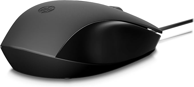 HP 150 Mouse (Wired Mouse, up to 1600 DPI, Right Handed Mouse, Left-Handed Mouse) Black