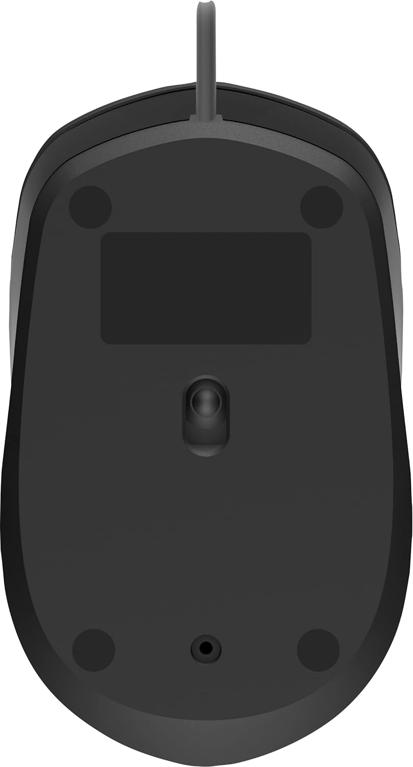HP 150 Mouse (Wired Mouse, up to 1600 DPI, Right Handed Mouse, Left-Handed Mouse) Black
