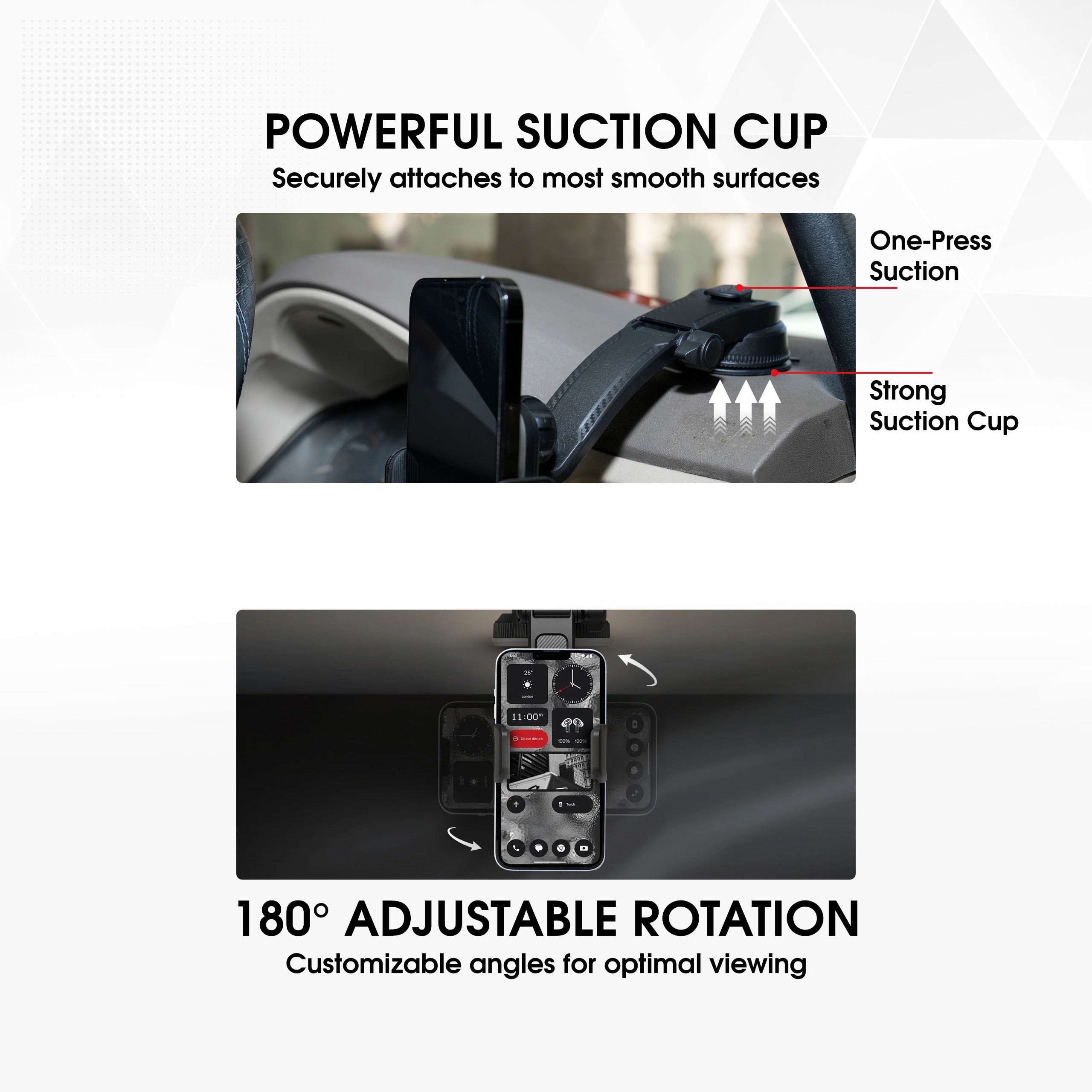 Ants & Apes DYNA-GRIP 15W QI Premium Qi Car Wireless charging Mount Vent Dashboard Windscreen Secure Cell Phone Holder Rotatable Swing 360 Degree Phone Holder for iPhone x xs 11 12 13 14 15 16 pro max Samsung s20 s21 s22 s23 s24 Fe Plus Ultra