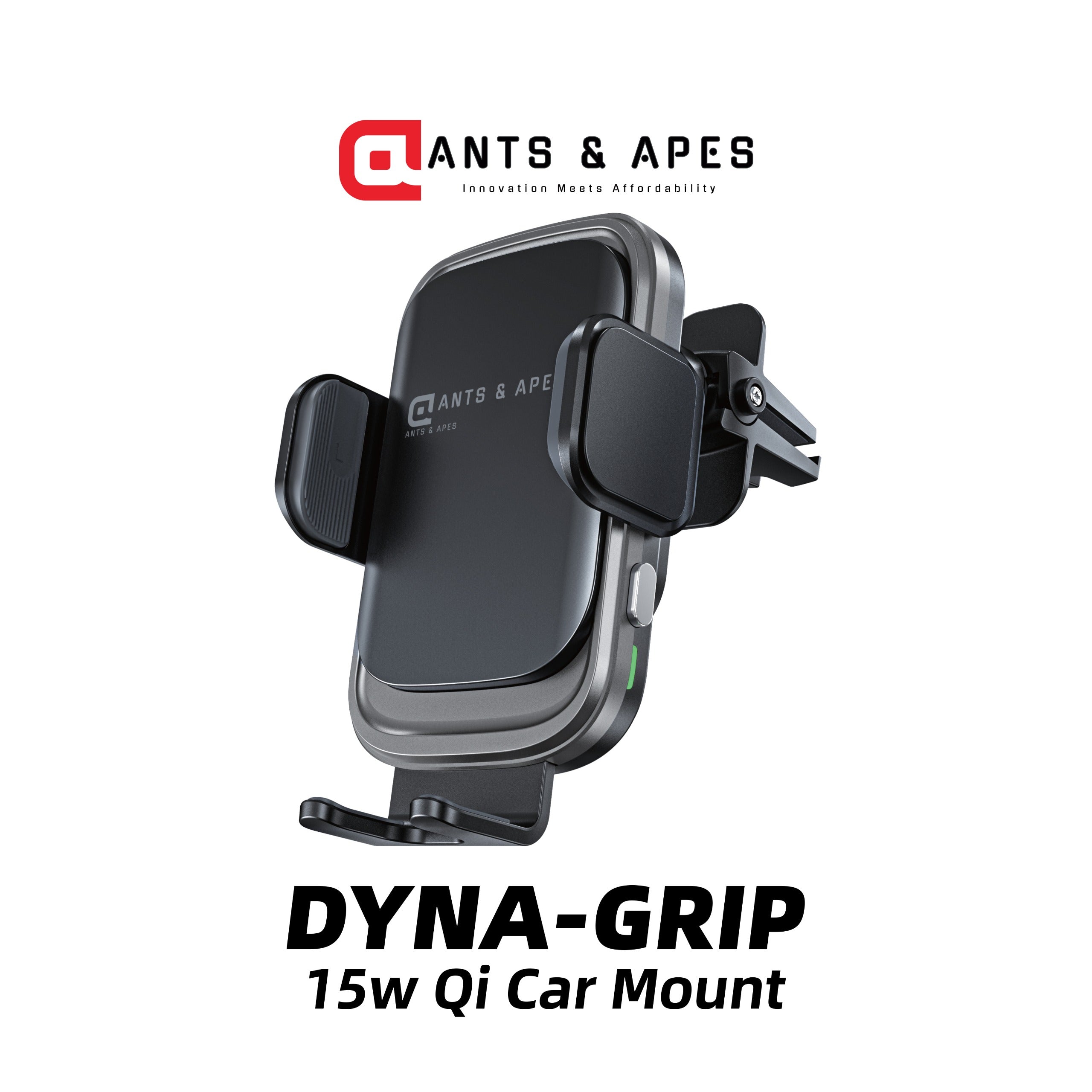Ants & Apes DYNA-GRIP 15W QI Premium Qi Car Wireless charging Mount Vent Dashboard Windscreen Secure Cell Phone Holder Rotatable Swing 360 Degree Phone Holder for iPhone x xs 11 12 13 14 15 16 pro max Samsung s20 s21 s22 s23 s24 Fe Plus Ultra