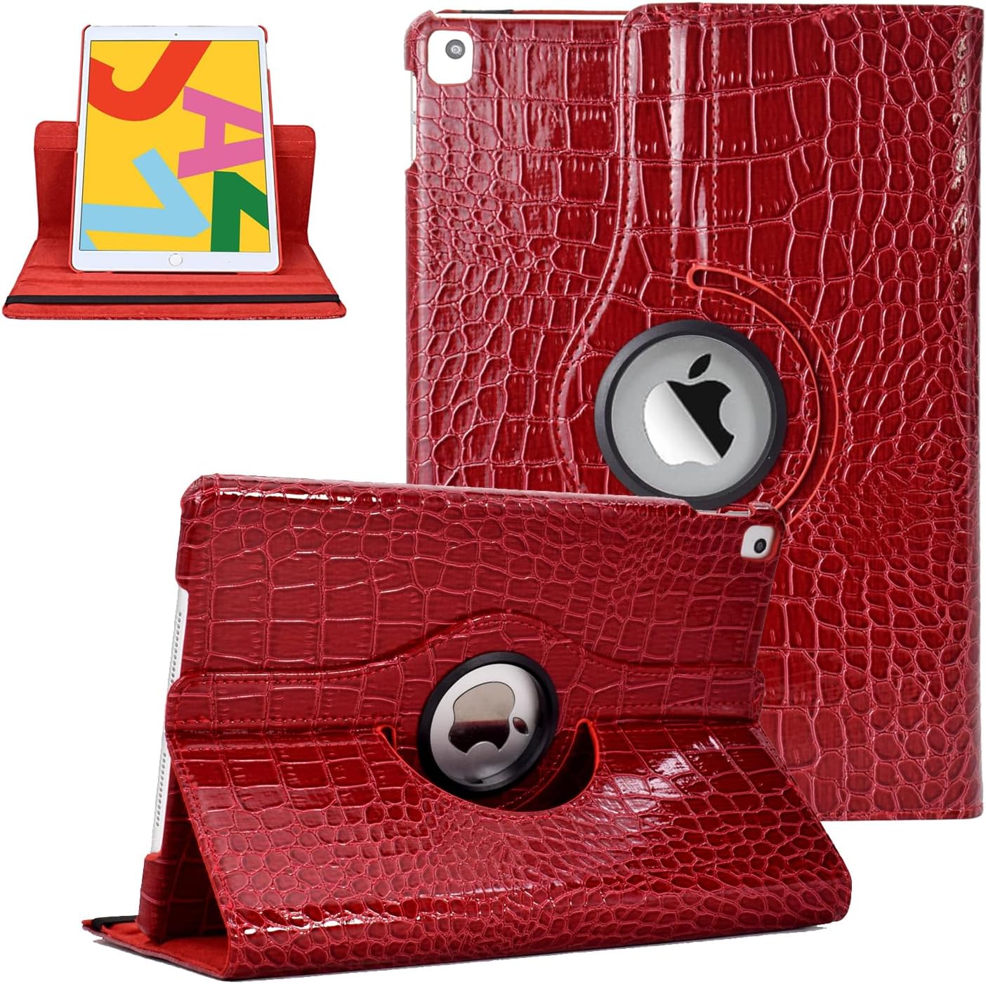Premium Rotating Leather Alligator Print iPad Case – Fits iPad 5/6 - 9.7