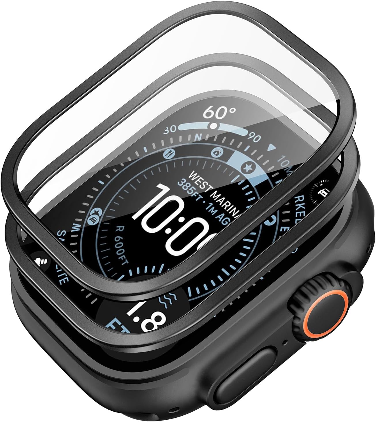 Screen Protector for Apple Watch Ultra 3/2/1 (49mm) – Military Grade Tempered Glass with Aluminum Alloy Frame