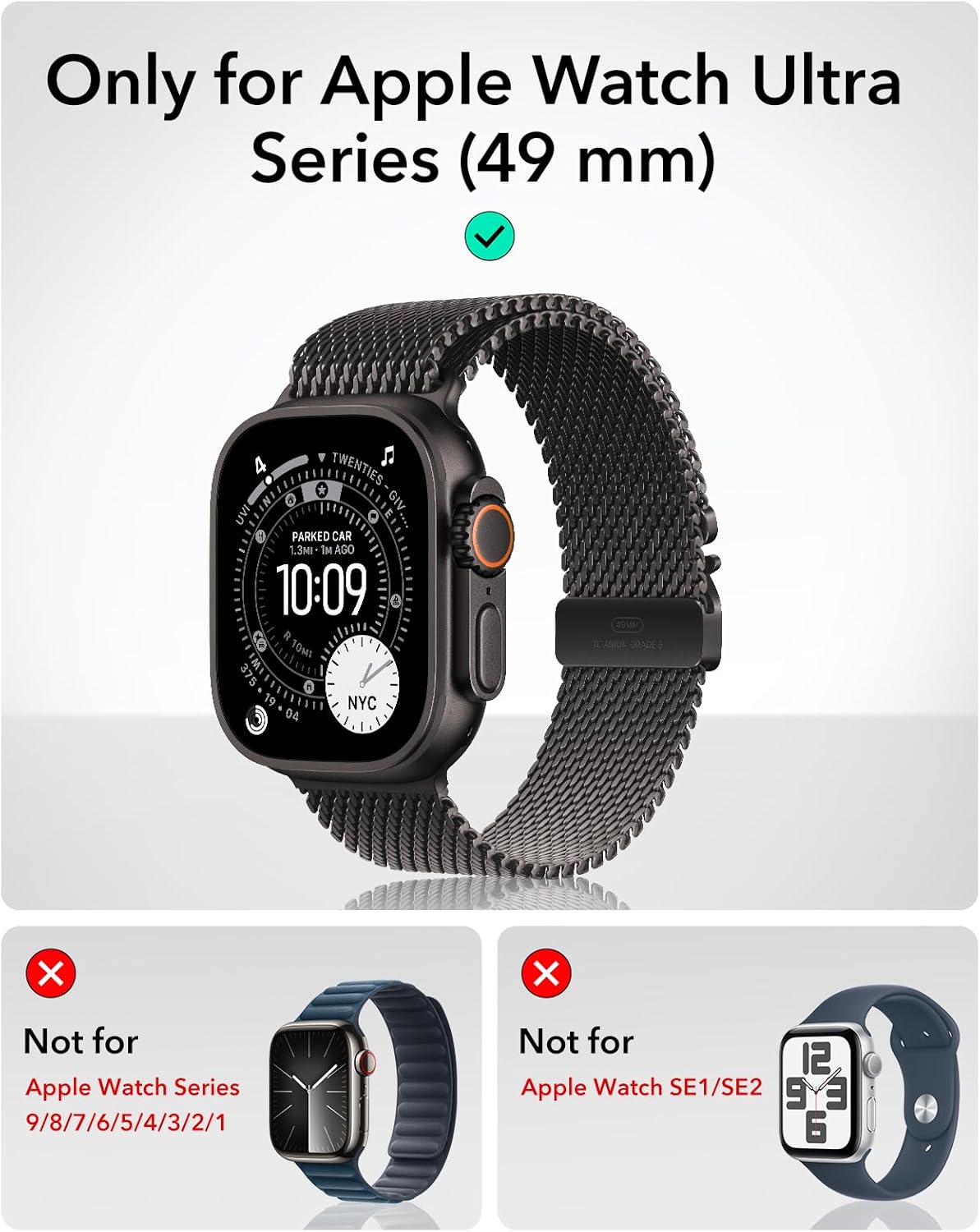 Screen Protector for Apple Watch Ultra 3/2/1 (49mm) – Military Grade Tempered Glass with Aluminum Alloy Frame