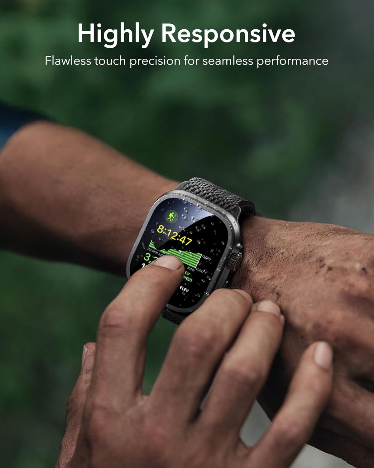 Screen Protector for Apple Watch Ultra 3/2/1 (49mm) – Military Grade Tempered Glass with Aluminum Alloy Frame