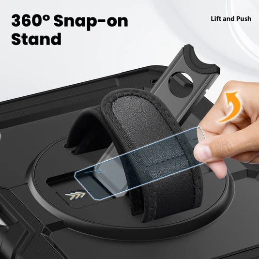 iPad Mini 4 / 5 Case with 360° Rotating Hand Strap – Rugged Shockproof Cover with Kickstand & Shoulder Strap