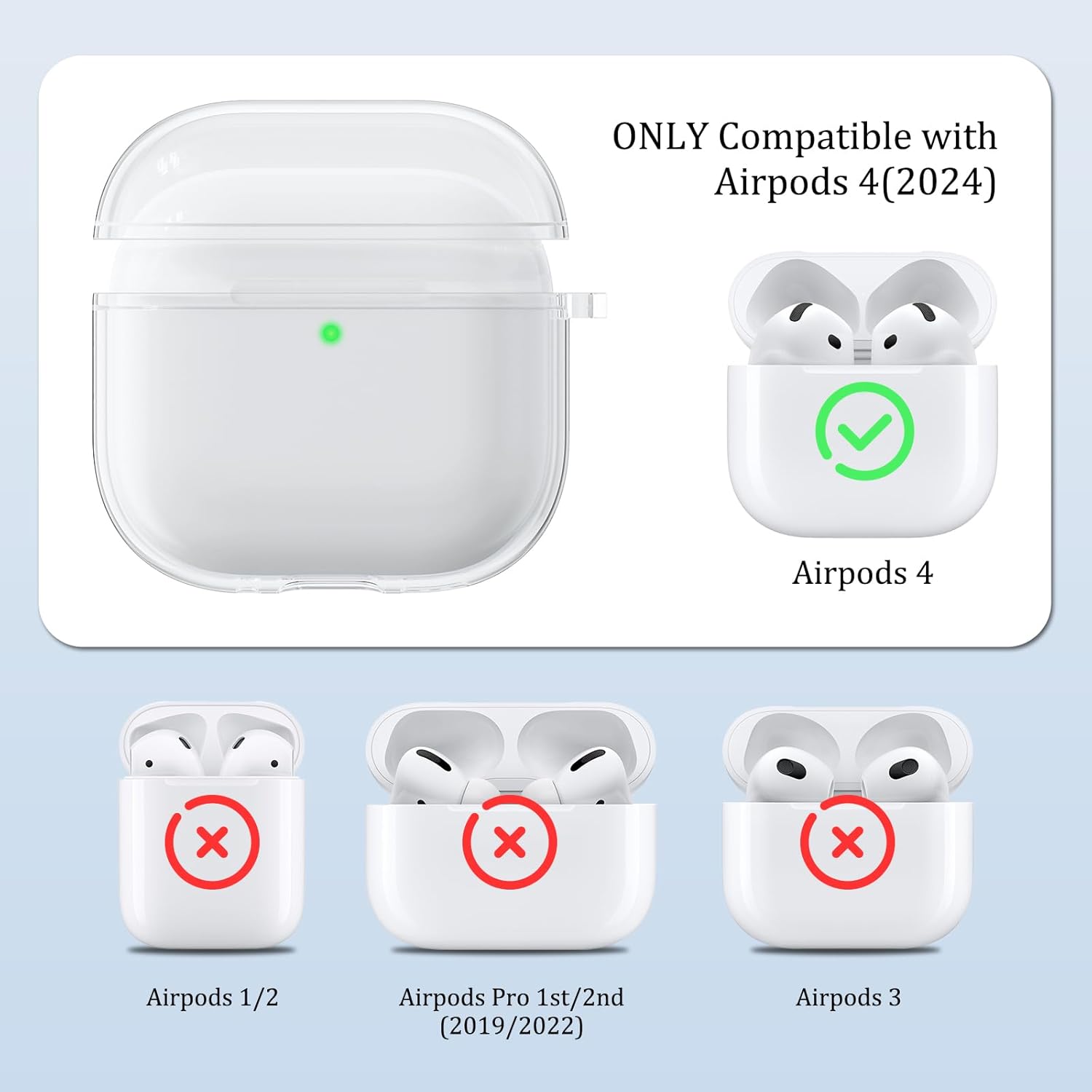 Apple AirPods 4 Cover - Anti-Scratch TPU Clear Hard Case