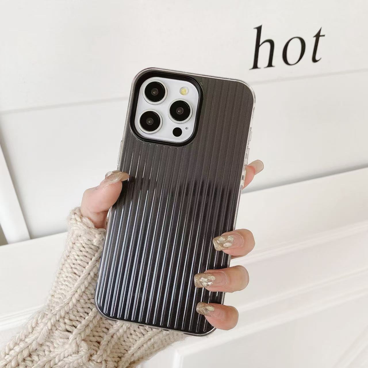 Two piece clear/black 16 Liquid TPU Silicone Case for iPhone Sporty 16
