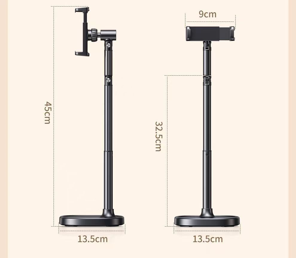 Phone Holder 360° Rotatable Live Broadcast Bracket Height Adjustable Desktop Mobile Phone Stand for iPhone Samsung Phone Holder