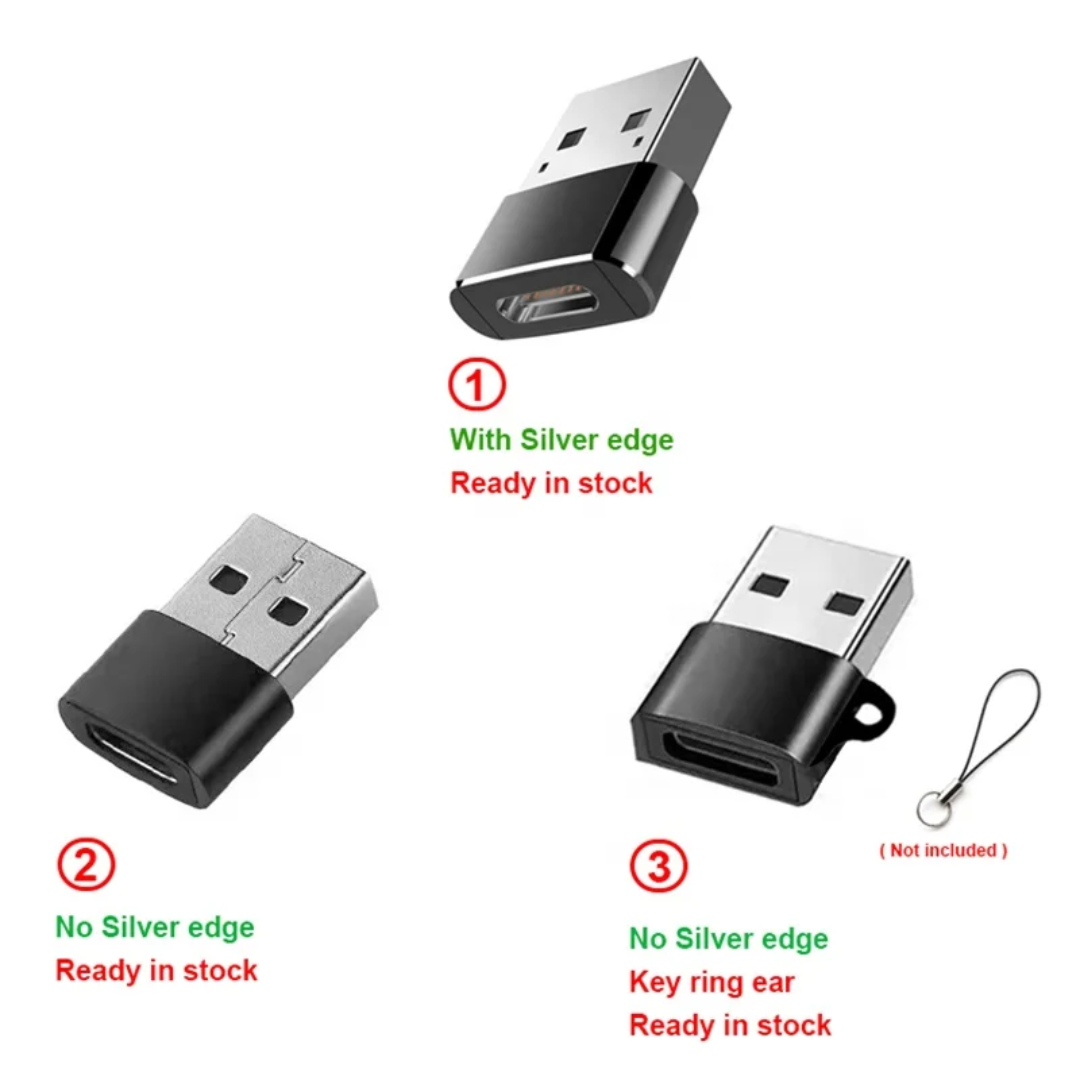 Type C Adapter Type-C USB C Female to USB2.0 USB 2.0 a Male OTG Converter Adapter Adaptor Support 12V 3A PD Fast Charging
