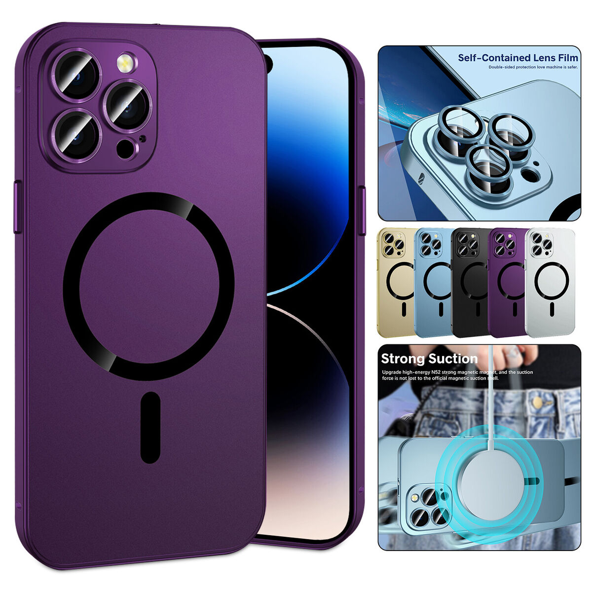MagSafe Case For iPhone 15 / 15 Pro/ 15 Pro Max Camera Lens Protector cover