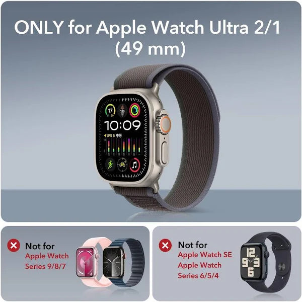 PBuddy (2-Pack) 9H Tempered Glass Screen Protector for Apple Watch Ultra 49mm - Black (Frame)