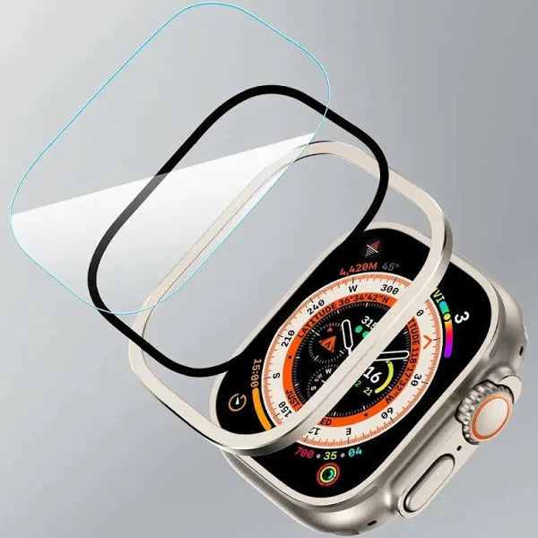 PBuddy (2-Pack) 9H Tempered Glass Screen Protector for Apple Watch Ultra 49mm - Black (Frame)